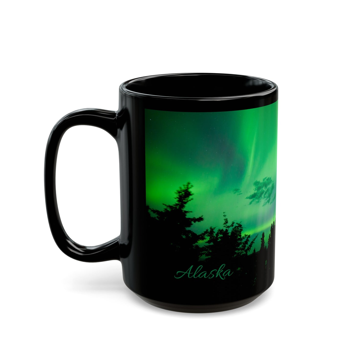 ALASKA Northern Lights Black Mug (11oz, 15oz)