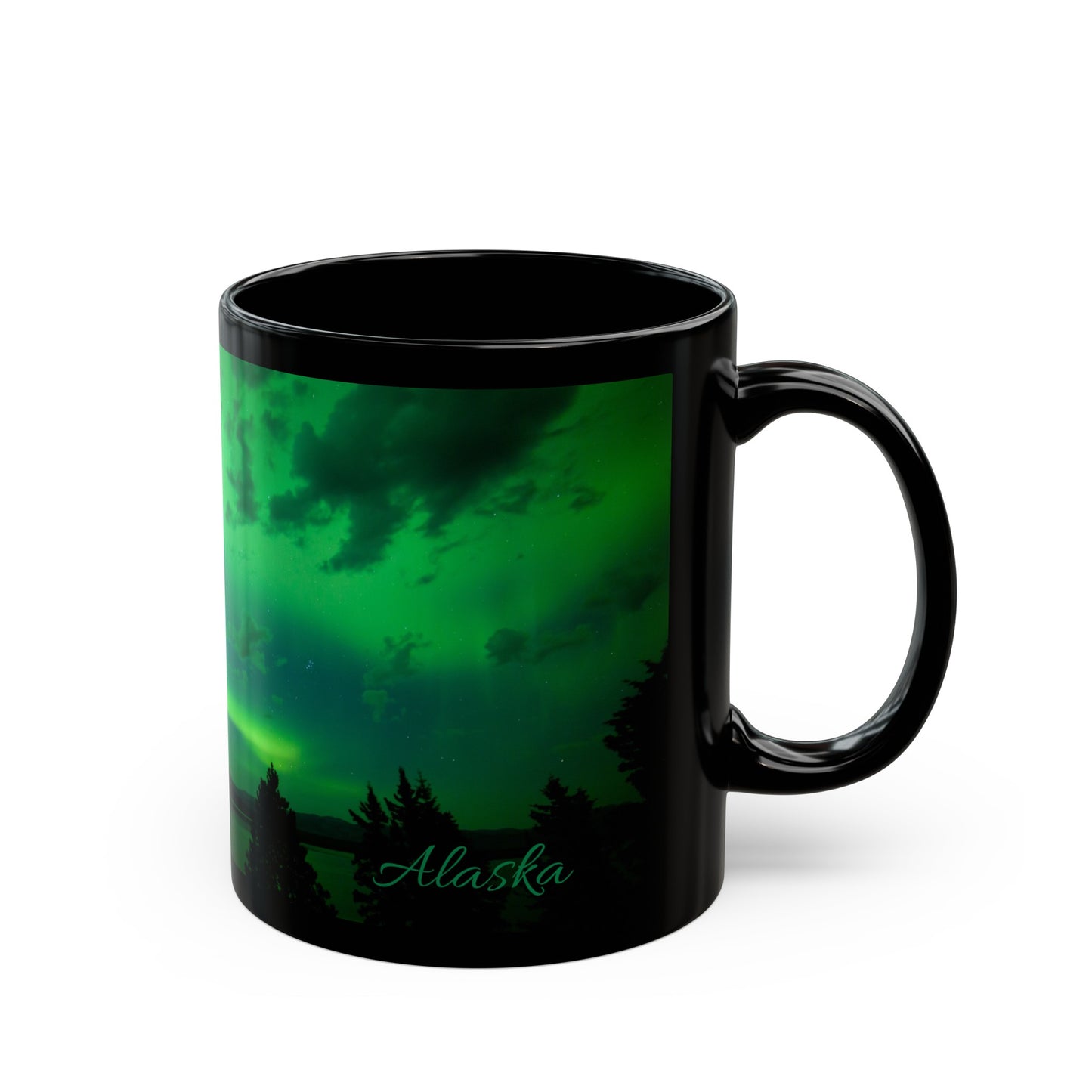 ALASKA Northern Lights Black Mug (11oz, 15oz)