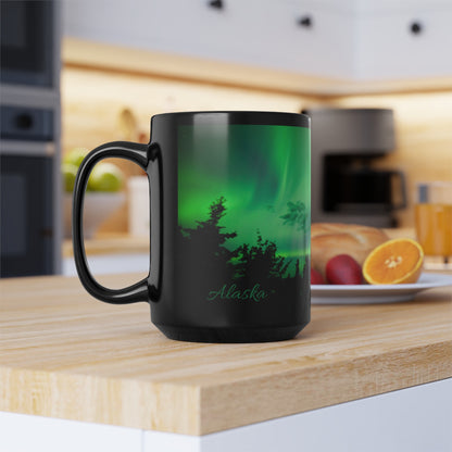 ALASKA Northern Lights Black Mug (11oz, 15oz)