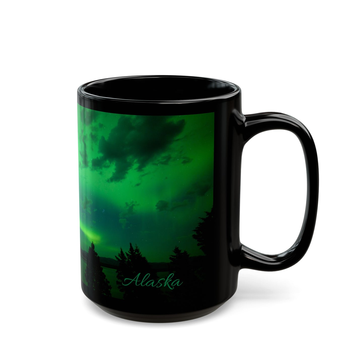 ALASKA Northern Lights Black Mug (11oz, 15oz)